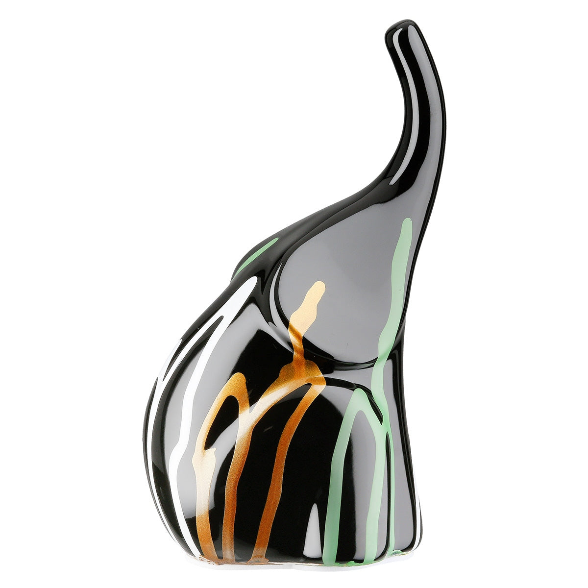 Figure Elephant Ceramic Black 12X8X19Cm 12X8X19Cm - Hippiehome.gr