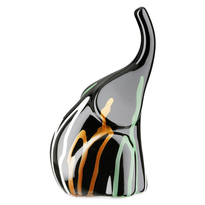 Figure Elephant Ceramic Black 12X8X19Cm 12X8X19Cm - Hippiehome.gr