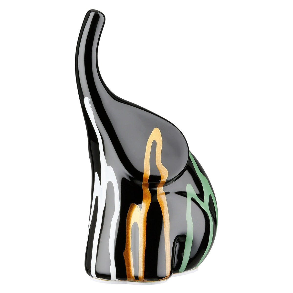 Figure Elephant Ceramic Black 12X8X19Cm 12X8X19Cm - Hippiehome.gr