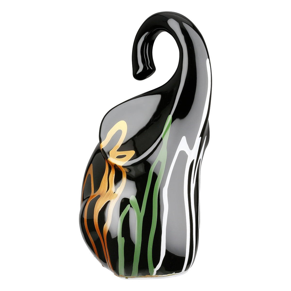 Figure Elephant Ceramic Black 14X13X26Cm 14X13X26Cm - Hippiehome.gr