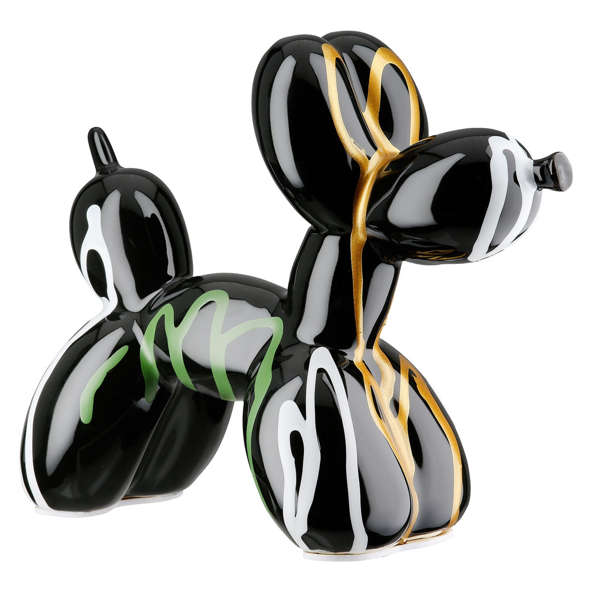 Figure Dog Balloon Dog Κεραμικό Πολύχρωμο Μαύρο 19X8X15Cm 19X8X15Cm - Hippiehome.gr