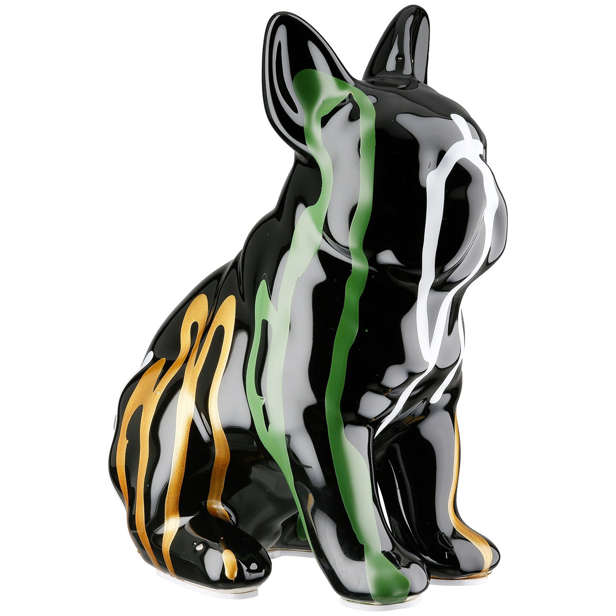 Figure Dog Bulldog Κεραμικό Πολύχρωμο Μαύρο 15X10X19Cm 15X10X19Cm - Hippiehome.gr
