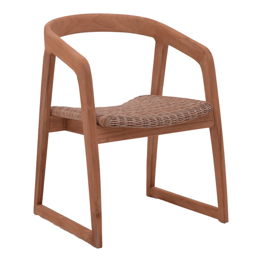 Πολυθρόνα Somalia pakoworld σκελετός αλουμινίου με teak πόδι σε φυσική απόχρωση και καφέ pe rattan 57x62x80εκ - Hippiehome.gr