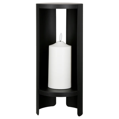 Διακοσμητικό (Led) "Shelter" Μέταλλο Sinthetical Μαύρο PU H. 44 cm D. 15 cm - Hippiehome.gr