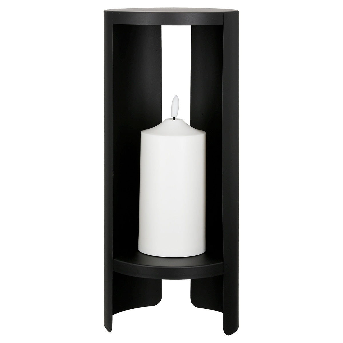 Διακοσμητικό (Led) "Shelter" Μέταλλο Sinthetical Μαύρο PU H. 44 cm D. 15 cm - Hippiehome.gr