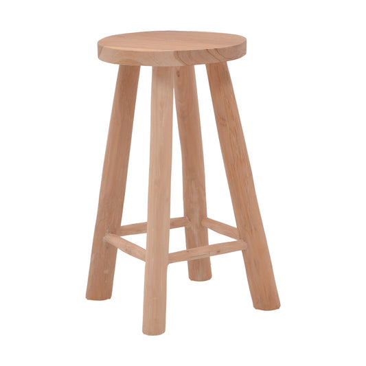 Σκαμπό Charloce pakoworld teak ξύλο σε φυσική απόχρωση Φ35x62εκ - Hippiehome.gr