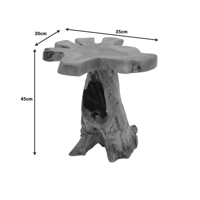 Βοηθητικό τραπέζι Mushile pakoworld teak ξύλο σε φυσική απόχρωση 30x35x45εκ - Hippie Home 