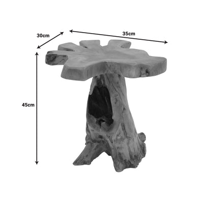 Βοηθητικό τραπέζι Mushile pakoworld teak ξύλο σε φυσική απόχρωση 30x35x45εκ - Hippie Home 