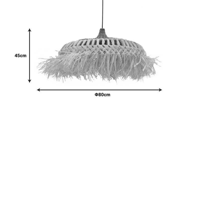 Φωτιστικό οροφής Borobe Inart sisal σε φυσικό χρώμα Φ80x45εκ - Hippie Home 