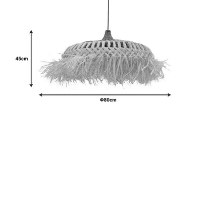 Φωτιστικό οροφής Borobe Inart sisal σε φυσικό χρώμα Φ80x45εκ - Hippie Home 