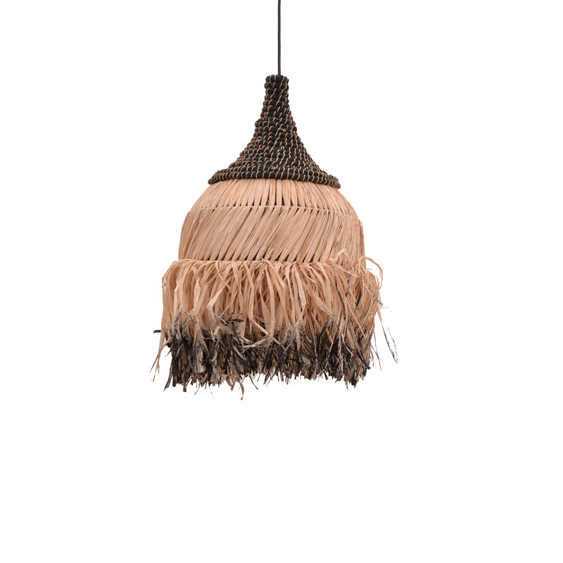 Kentel Inart sisal ceiling lamp in natural-black color Φ35x50cm