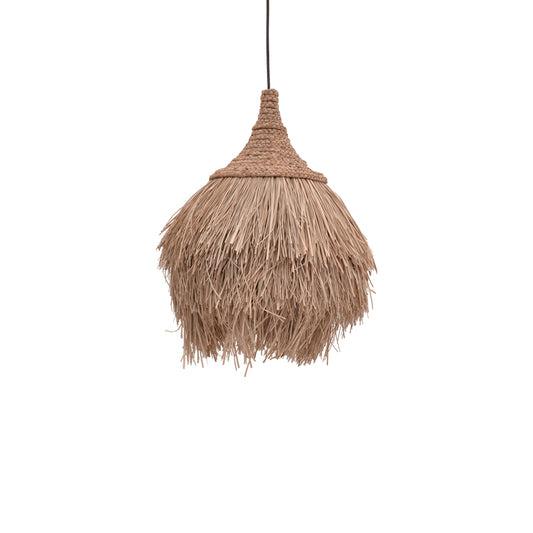 Ceiling lamp Dasmin Inart seagrass in natural-black color Φ60x60cm