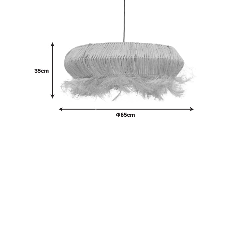 Φωτιστικό οροφής Coanze Inart abaca ξύλο σε φυσικό χρώμα Φ65x35εκ - Hippie Home 