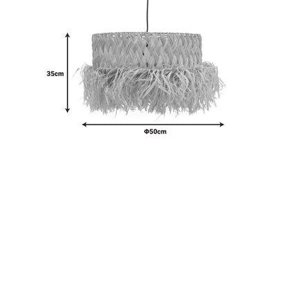 Φωτιστικό οροφής Annhele Inart sisal σε φυσικό χρώμα Φ50x35εκ - Hippie Home 