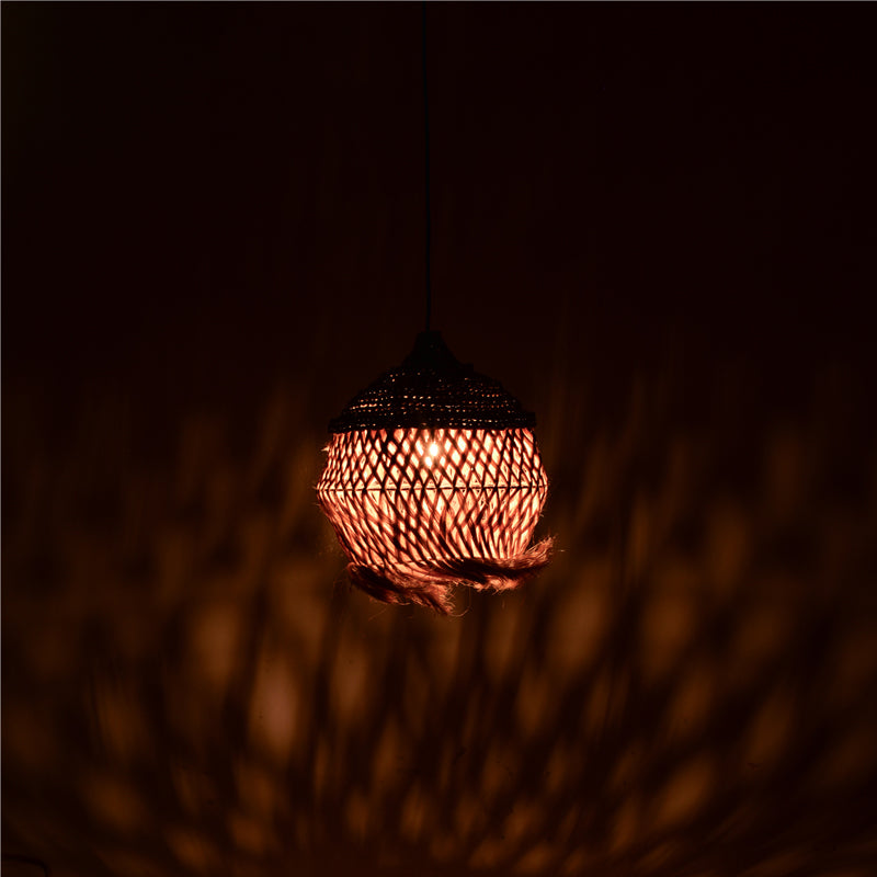 Ceiling lamp Fiorine Inart abaca in natural color Φ35x45cm