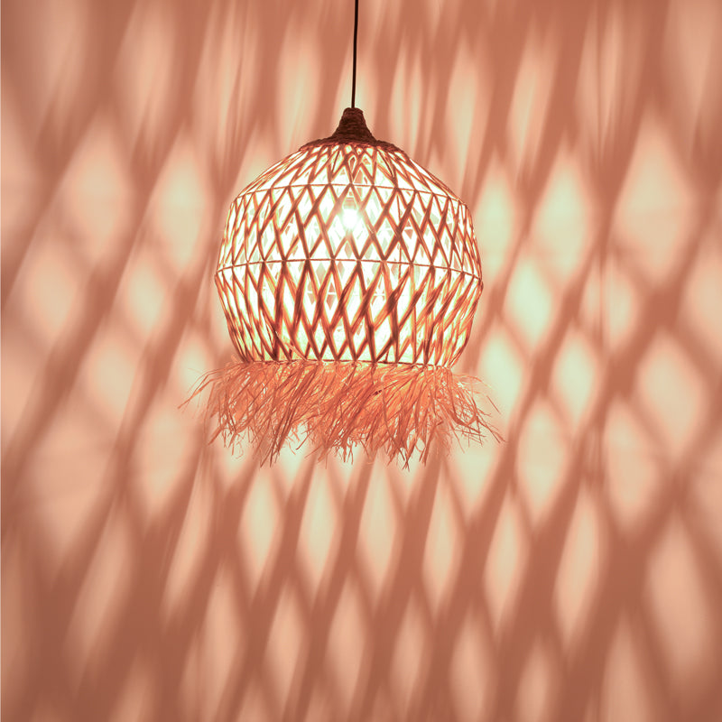 Marjione Inart sisal ceiling lamp in natural color Φ45x55cm