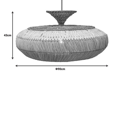 Φωτιστικό οροφής Lafrene Inart sisal σε φυσικό χρώμα Φ90x43εκ - Hippie Home 