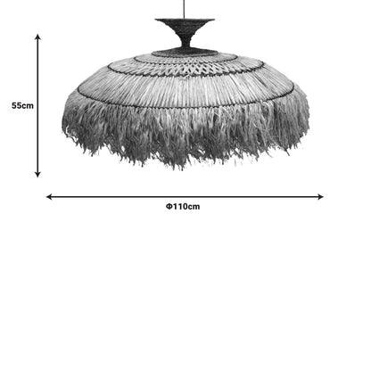 Φωτιστικό οροφής Preliere Inart sisal σε φυσικό χρώμα Φ110x55εκ - Hippie Home 