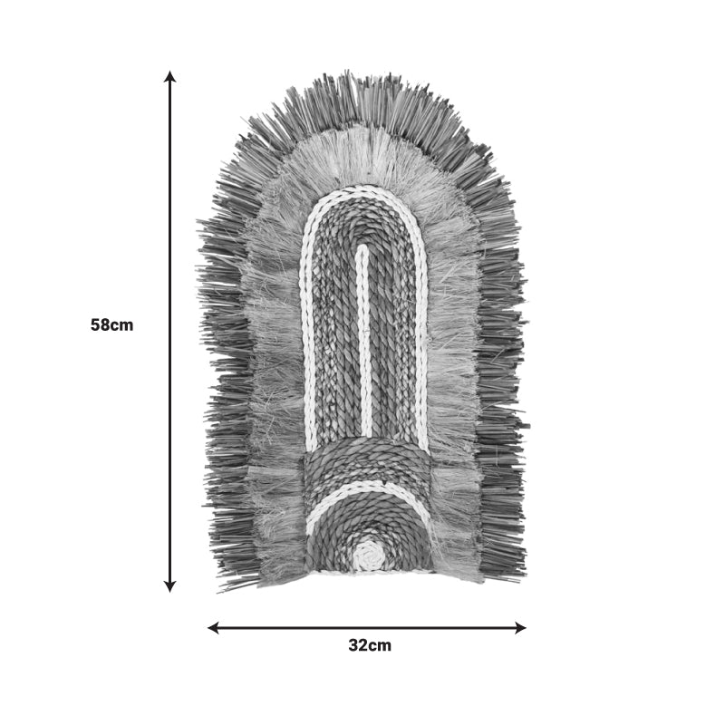 Διακοσμητικό τοίχου Earsy Inart ψάθα σε φυσικό χρώμα 58x32x8εκ - Hippie Home 