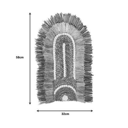 Διακοσμητικό τοίχου Earsy Inart ψάθα σε φυσικό χρώμα 58x32x8εκ - Hippie Home 
