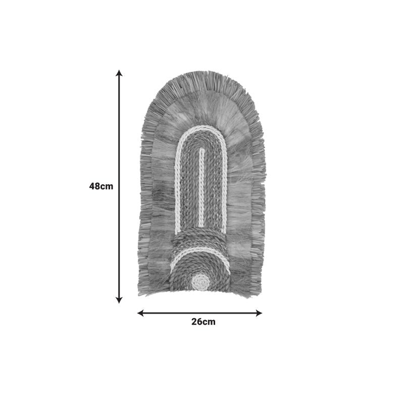 Διακοσμητικό τοίχου Earsy I Inart ψάθα σε φυσικό χρώμα 48x26x8εκ - Hippie Home 