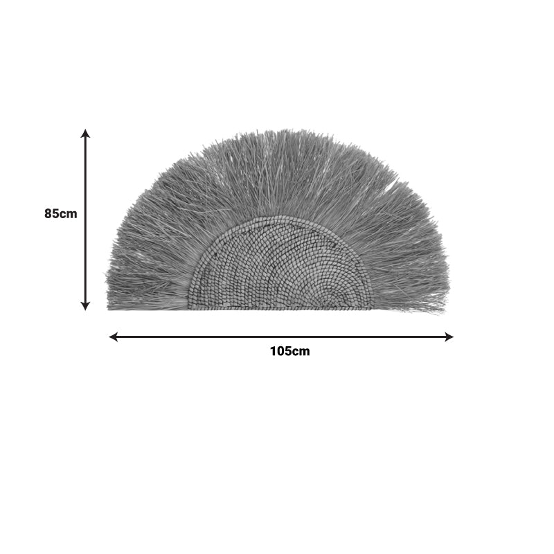 Διακοσμητικό τοίχου Nairone Inart ψάθα-abaca σε φυσικό χρώμα 85x105x10εκ - Hippie Home 