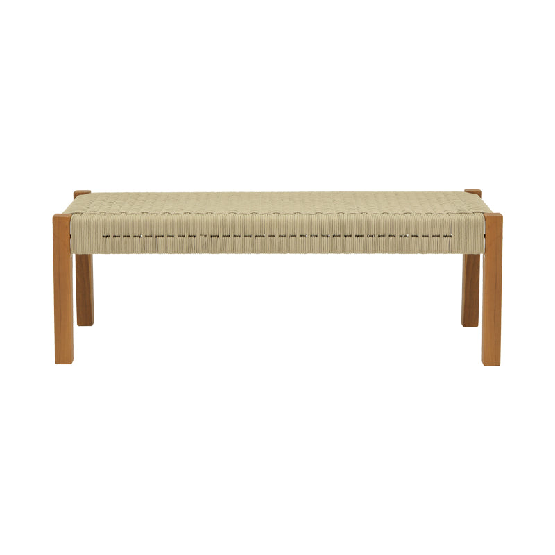 Παγκάκι Uma pakoworld teak ξύλο και pe σχοινί σε φυσική απόχρωση 150x45x40εκ - Hippiehome.gr