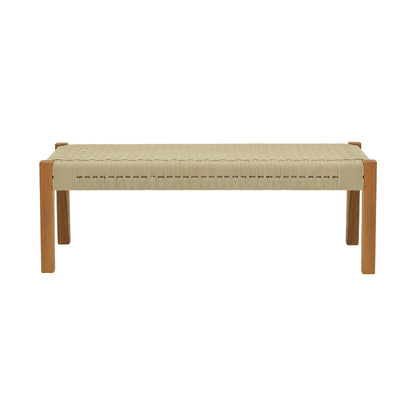 Παγκάκι Uma pakoworld teak ξύλο και pe σχοινί σε φυσική απόχρωση 150x45x40εκ - Hippiehome.gr