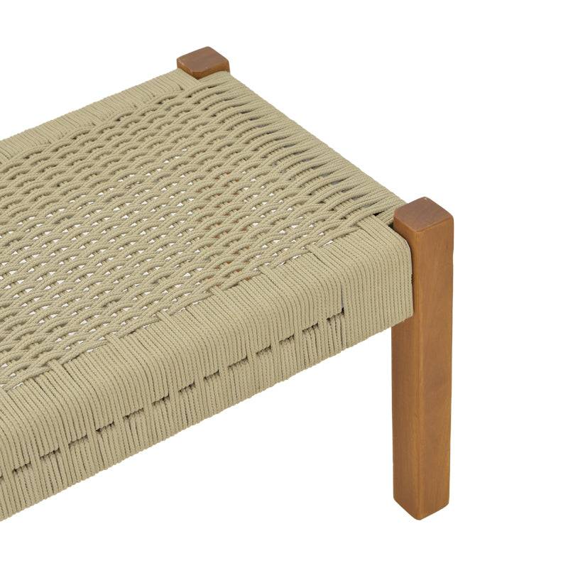 Παγκάκι Uma pakoworld teak ξύλο και pe σχοινί σε φυσική απόχρωση 150x45x40εκ - Hippiehome.gr