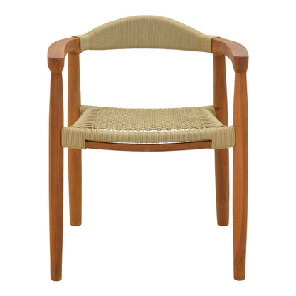 Πολυθρόνα Ganny pakoworld teak ξύλο και pe σχοινί σε φυσική απόχρωση 61x58x71εκ - Hippiehome.gr