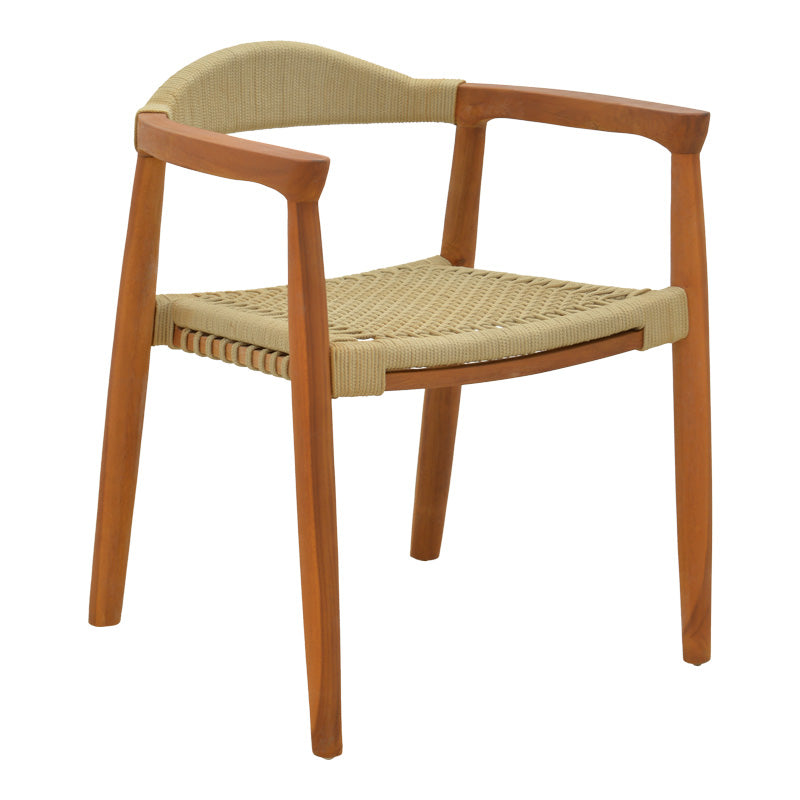 Πολυθρόνα Ganny pakoworld teak ξύλο και pe σχοινί σε φυσική απόχρωση 61x58x71εκ - Hippiehome.gr