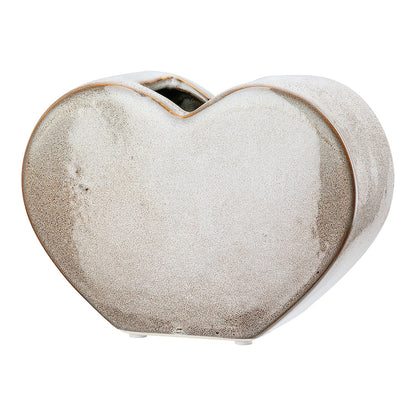 Βάζο "Heart" Κεραμικό Beige PU 4 20x8.5x14cm - Hippiehome.gr