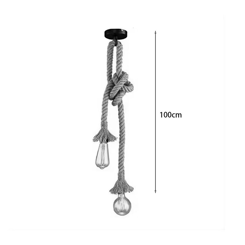 Two-light ceiling lamp Ropily I pakoworld natural metal-rope Φ2x100cm