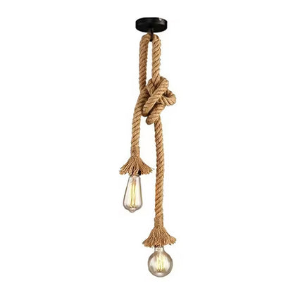 Two-light ceiling lamp Ropily I pakoworld natural metal-rope Φ2x100cm