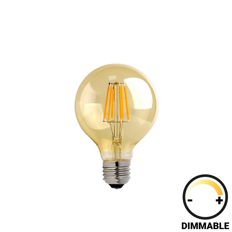 Λαμπτήρας LED G80 Bulb pakoworld dimmable 8W E27 amber - Hippiehome.gr