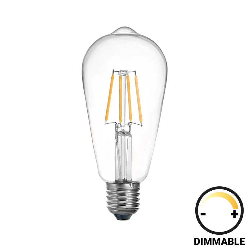 Λαμπτήρας LED ST64 Bulb pakoworld dimmable 8W E27 clear - Hippiehome.gr