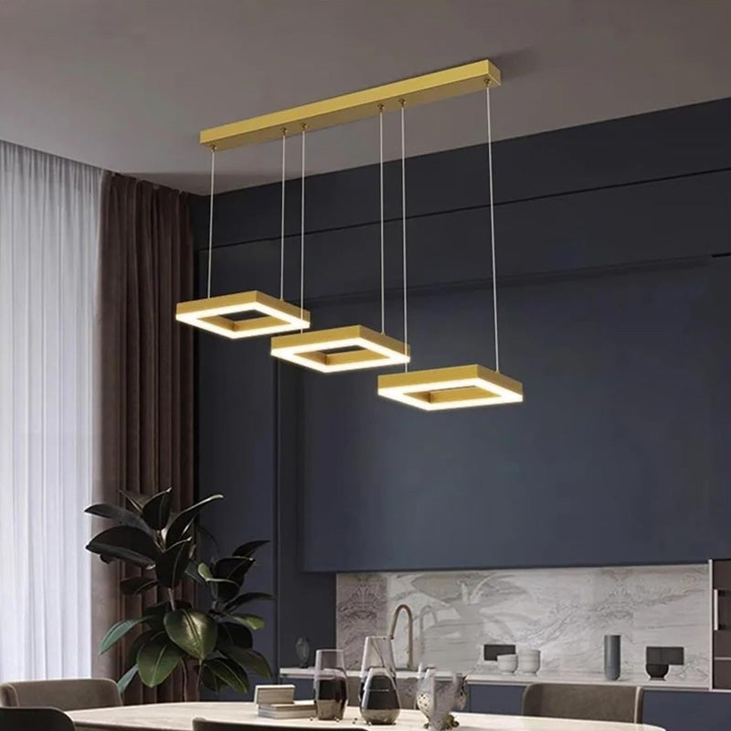 Φωτιστικό οροφής τρίφωτο Benor pakoworld led μέταλλο χρυσό 70x20x15εκ - Hippiehome.gr
