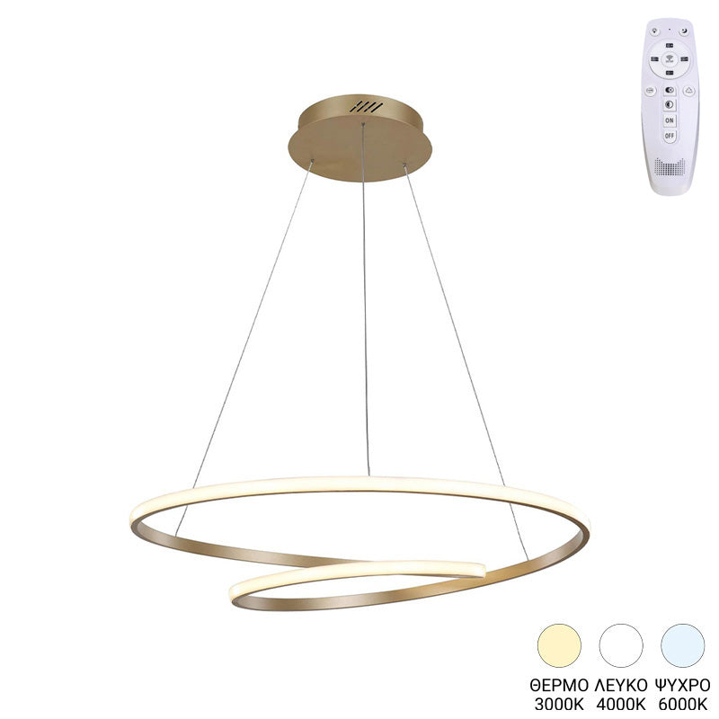 Φωτιστικό οροφής Rexon pakoworld led μέταλλο χρυσό Φ49x12εκ - Hippiehome.gr