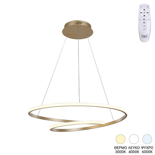 Φωτιστικό οροφής Rexon pakoworld led μέταλλο χρυσό Φ49x12εκ - Hippiehome.gr