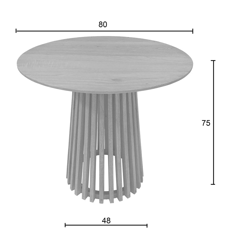 Τραπέζι Kenda pakoworld mindi ξύλο σε φυσική απόχρωση Φ80x75εκ - Hippiehome.gr