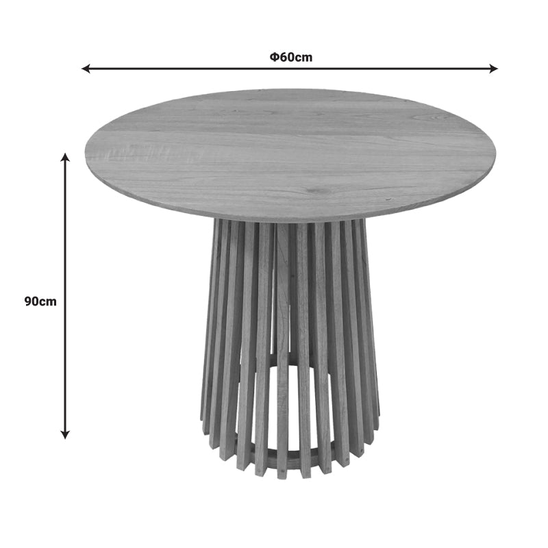 Τραπέζι μπαρ Kenda pakoworld mindi ξύλο σε φυσική απόχρωση Φ60x90εκ - Hippiehome.gr