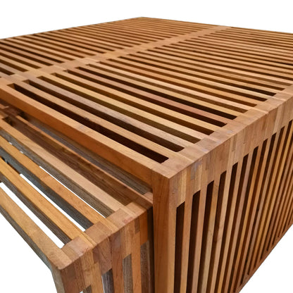 Τραπέζι Tinnie I pakoworld σετ 2τεμ teak ξύλο σε φυσική απόχρωση - Hippiehome.gr