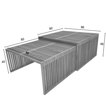 Τραπέζι Tinnie I pakoworld σετ 2τεμ teak ξύλο σε φυσική απόχρωση - Hippiehome.gr