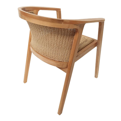 Πολυθρόνα Granny pakoworld teak wood και συνθετικό σχοινί σε φυσική απόχρωση 60x60x82εκ - Hippiehome.gr