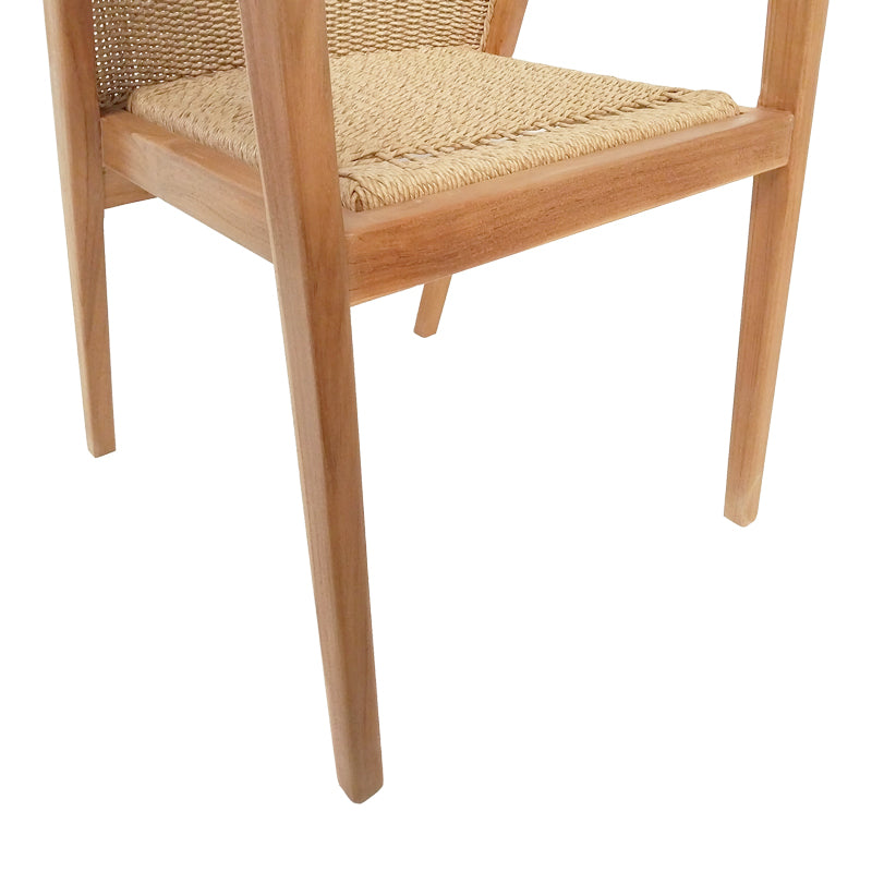 Πολυθρόνα Granny pakoworld teak wood και συνθετικό σχοινί σε φυσική απόχρωση 60x60x82εκ - Hippiehome.gr