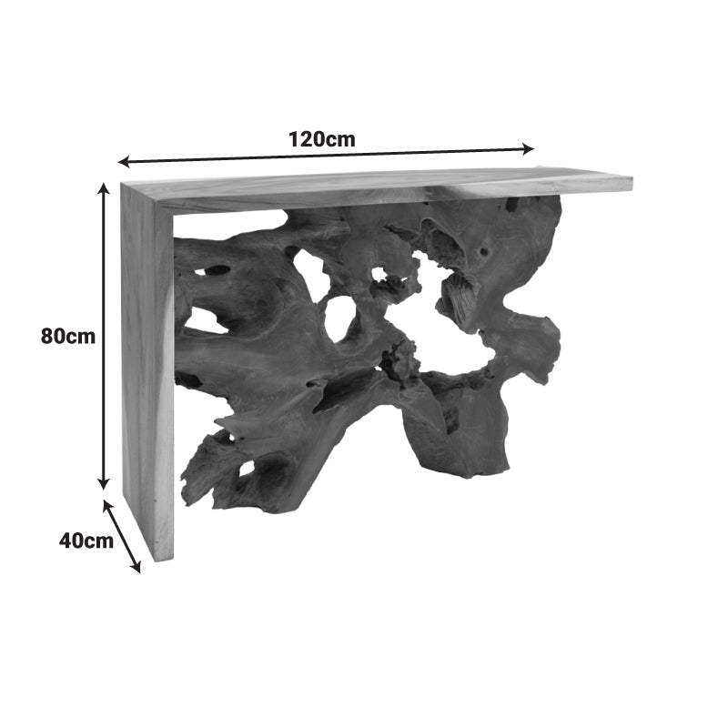 Κονσόλα Jako Inart teak ξύλο σε φυσική απόχρωση 120x40x80εκ - Hippiehome.gr