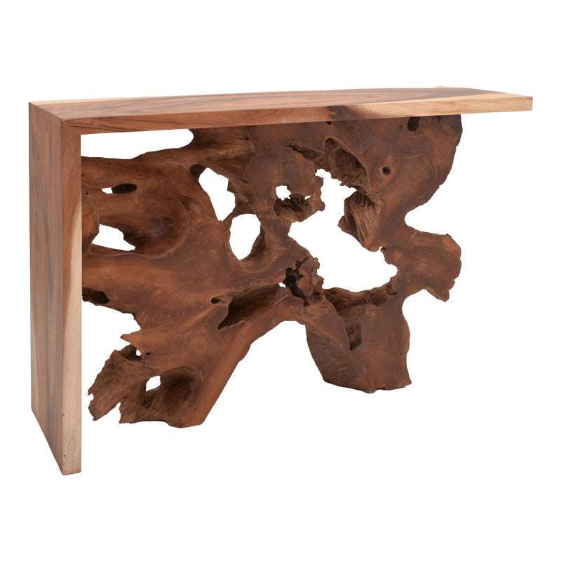 Κονσόλα Jako Inart teak ξύλο σε φυσική απόχρωση 120x40x80εκ - Hippiehome.gr