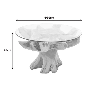 Τραπέζι σαλονιού Benzou Inart teak ξύλο σε φυσική απόχρωση Φ80x45εκ - Hippiehome.gr