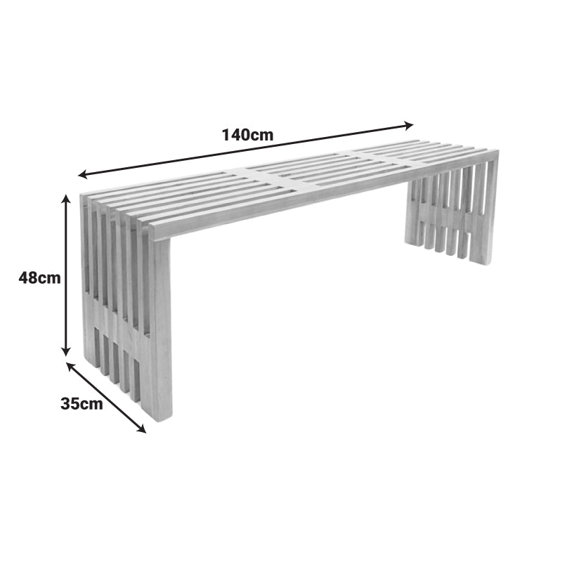 Παγκάκι Zen pakoworld teak ξύλο σε φυσική απόχρωση 140x35x48εκ - Hippiehome.gr
