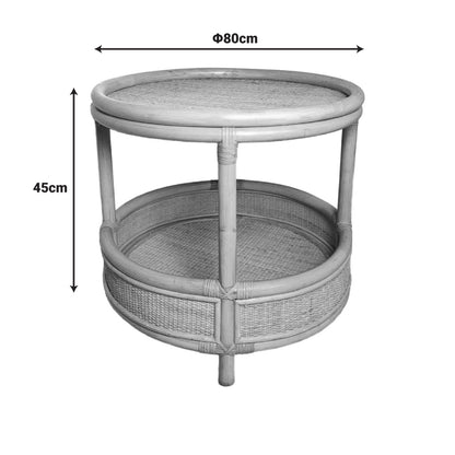Βοηθητικό τραπέζι Moody pakoworld pe rattan σε φυσική απόχρωση Φ55x51εκ - Hippiehome.gr